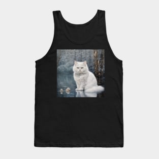 Jewelled White British Shorthair Tank Top